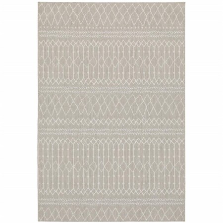 Palacedesigns 5 x 7 ft. Gray & Ivory Geometric Indoor & Outdoor Area Rug - Gray Ivory - 5' x 7' PA3670842
